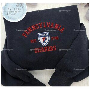 Pennsylvania Quakers Embroidered Crewneck Sweatshirt | NCAA Team Unisex shirt